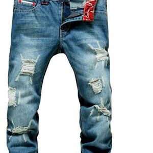 Men's Nitagut Distressed Blue Jeans